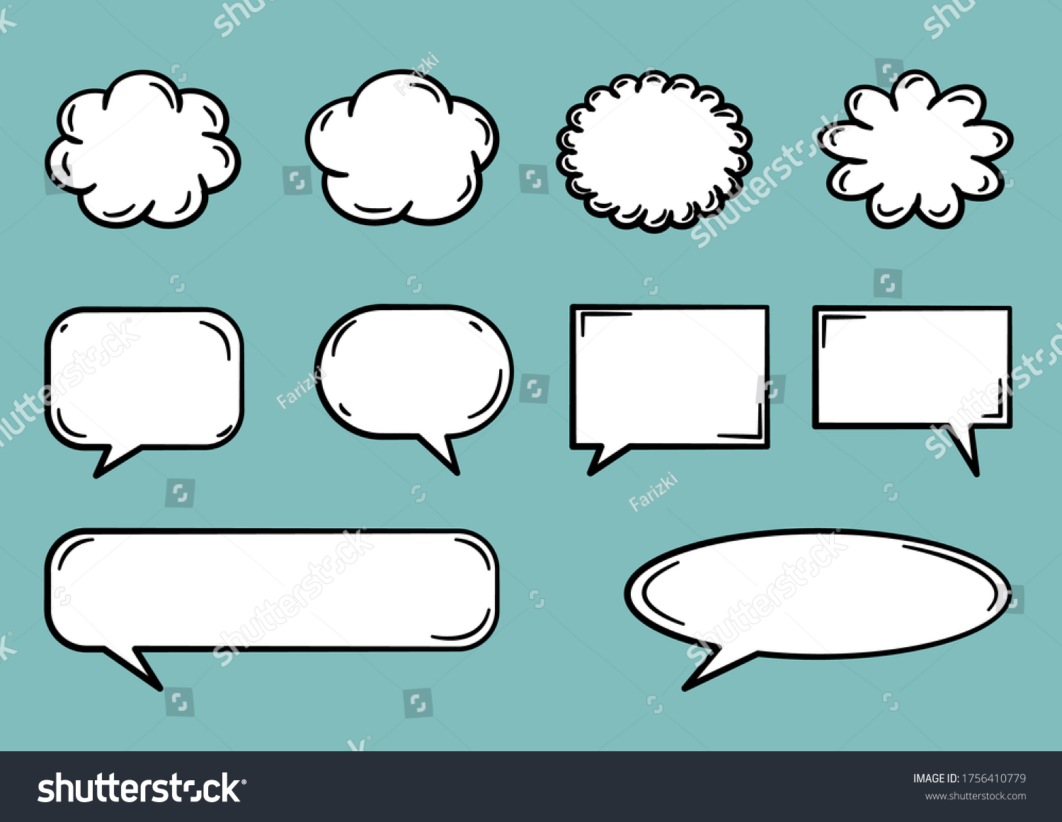 Blank Empty White Speech Bubbles Stock Vector Royalty Free 1756410779 Shutterstock 8328