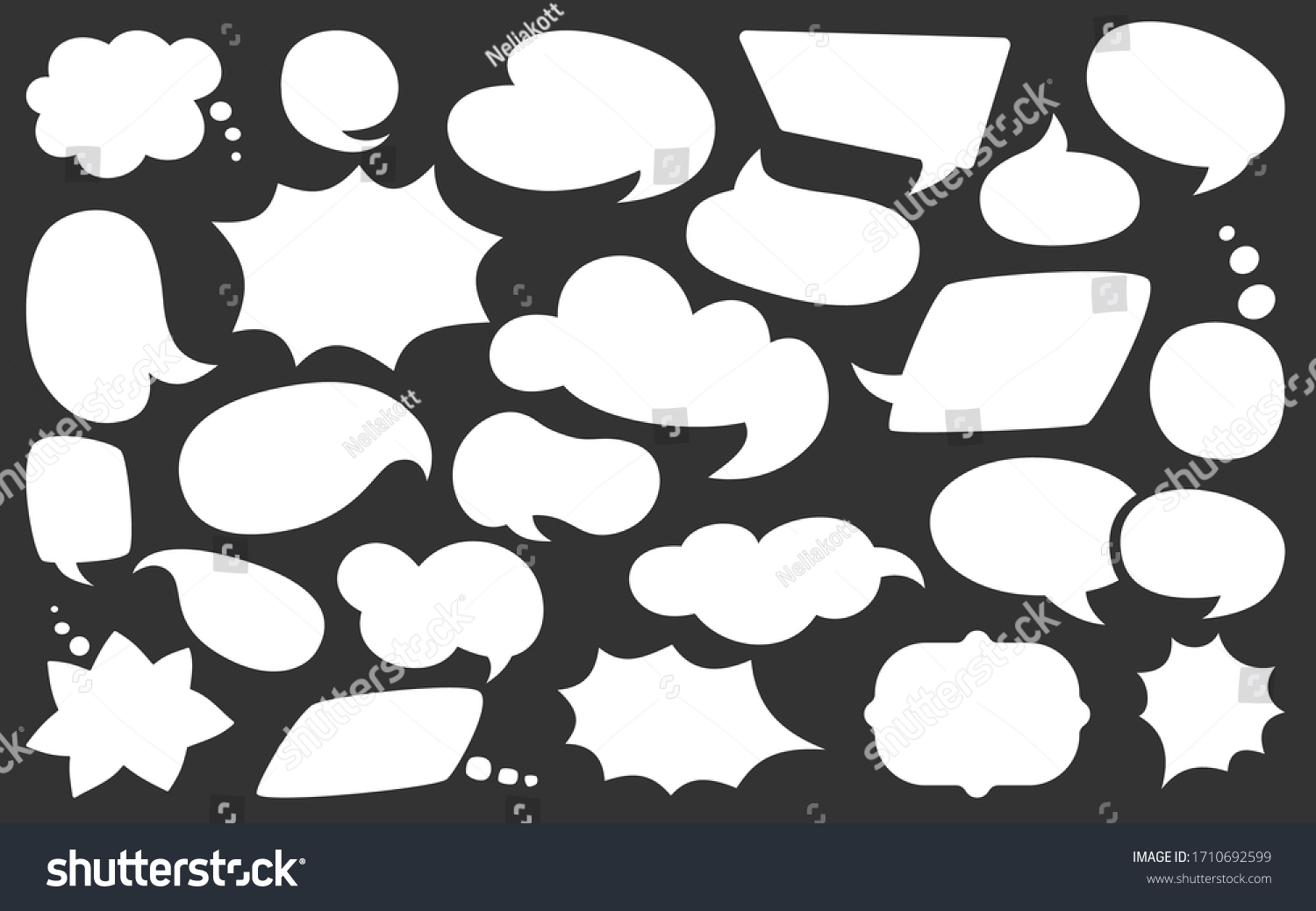 Blank Empty White Speech Bubbles Flat Stock Vector Royalty Free 1710692599 Shutterstock 1613