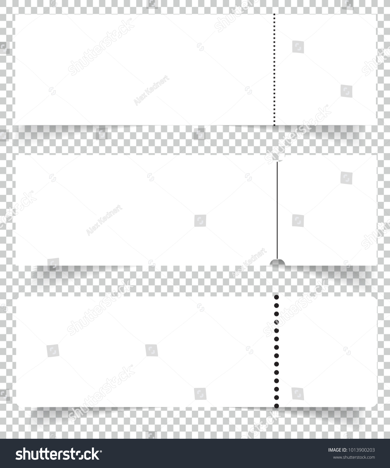 Blank Event Concert Ticket Mockup Template Stock Vector (Royalty Free