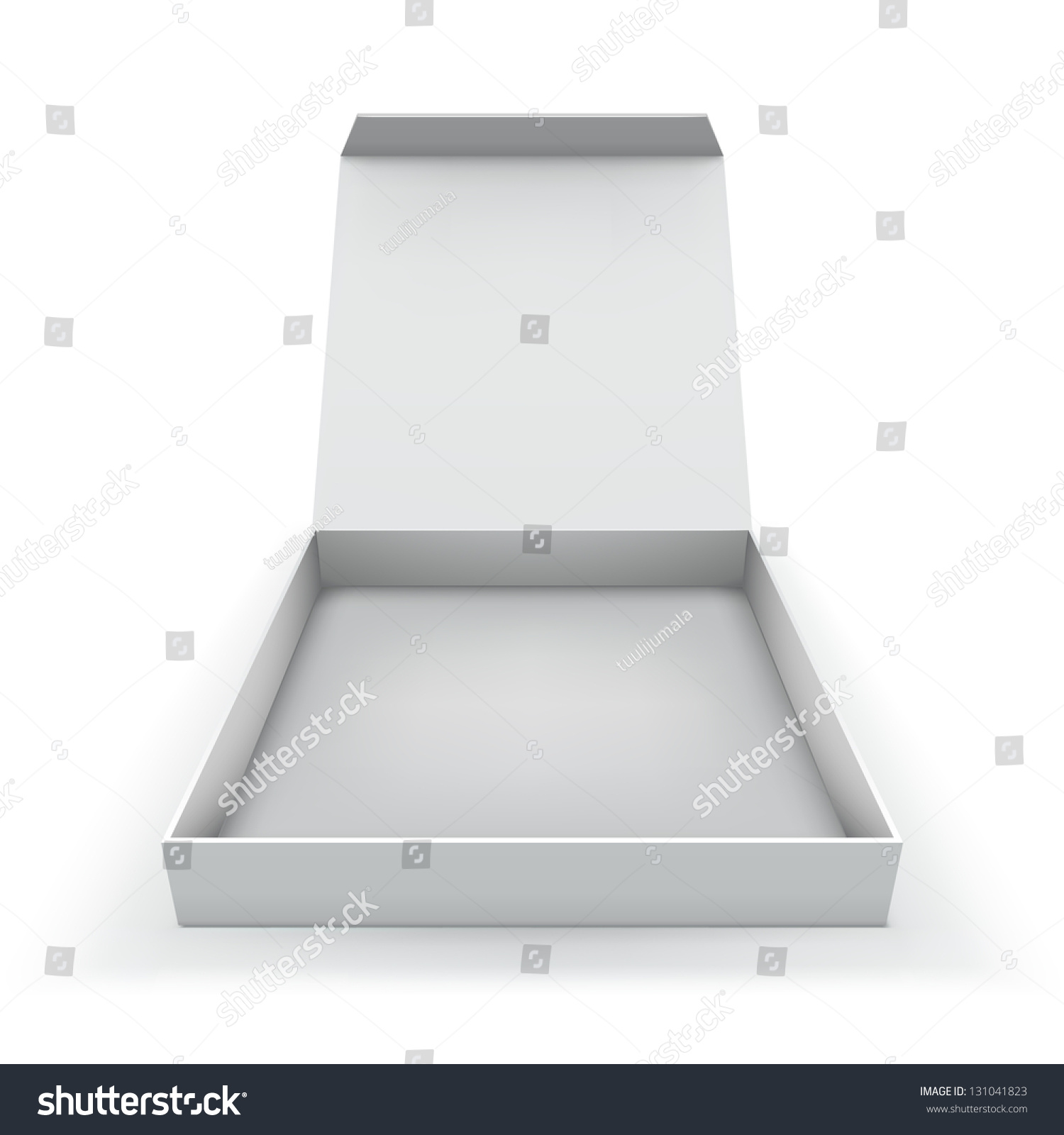 Blank Flat Box Opened Cover Isolated Stock Image Download Now