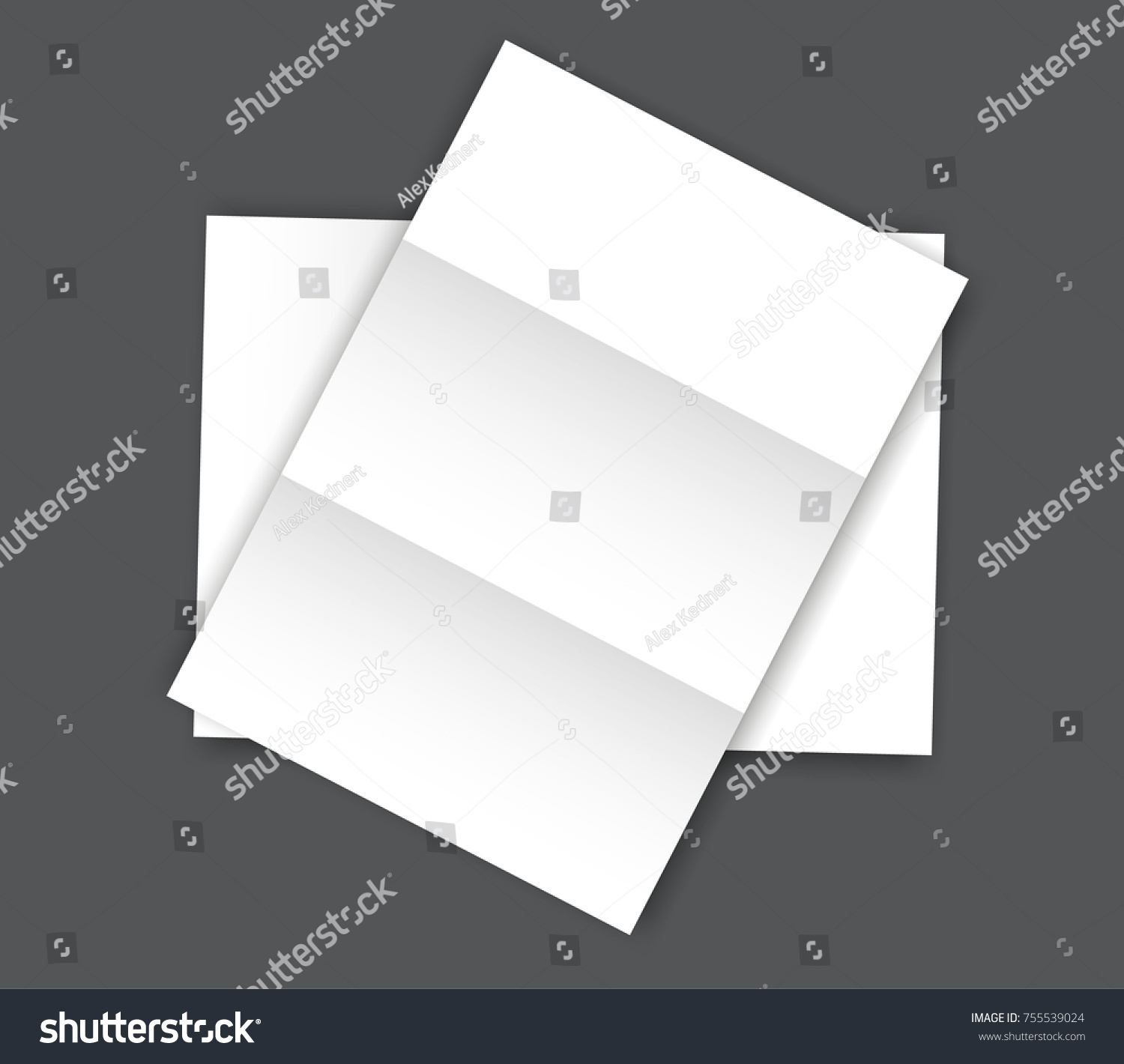 Blank Folded Paper Page Blank A4 Stock Vector (royalty Free) 755539024 