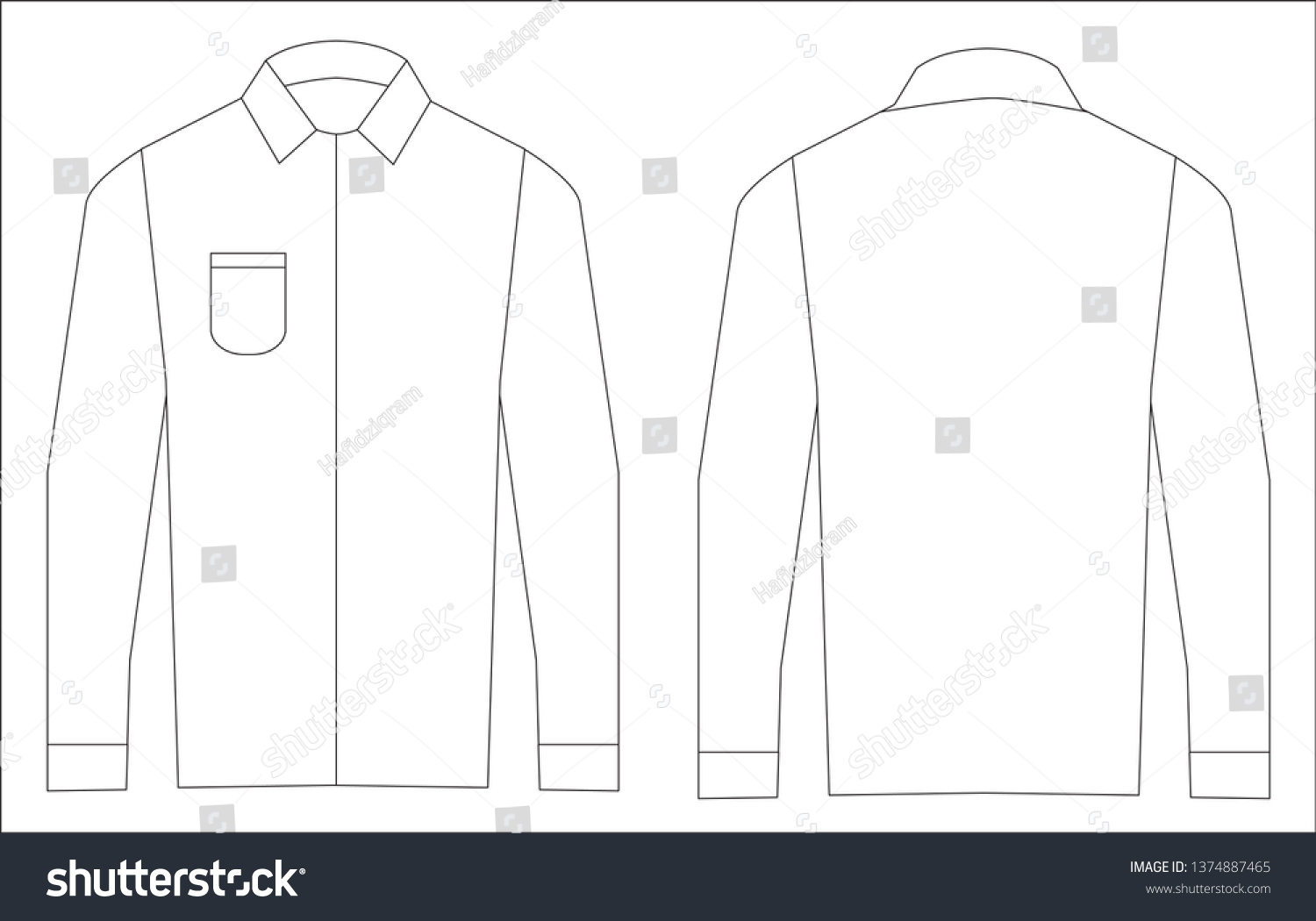 Blank Formal Shirt Template Design Blank Stock Vector (Royalty Free ...