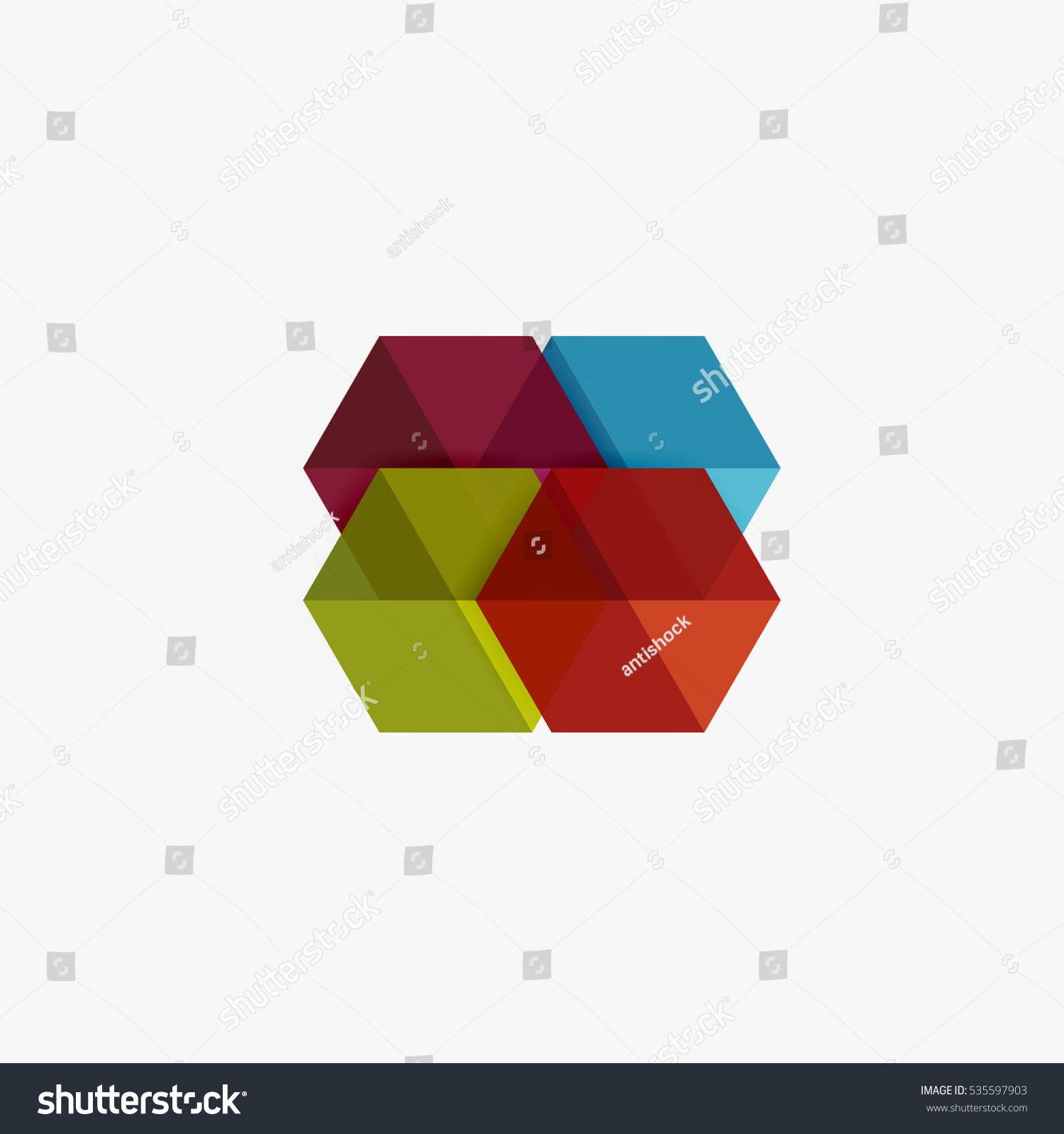 blank geometric abstract business templates hexagon stock vector
