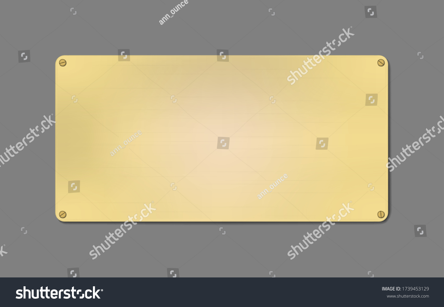 Blank Golden Metal Plate Screws Vector Stock Vector (Royalty Free ...