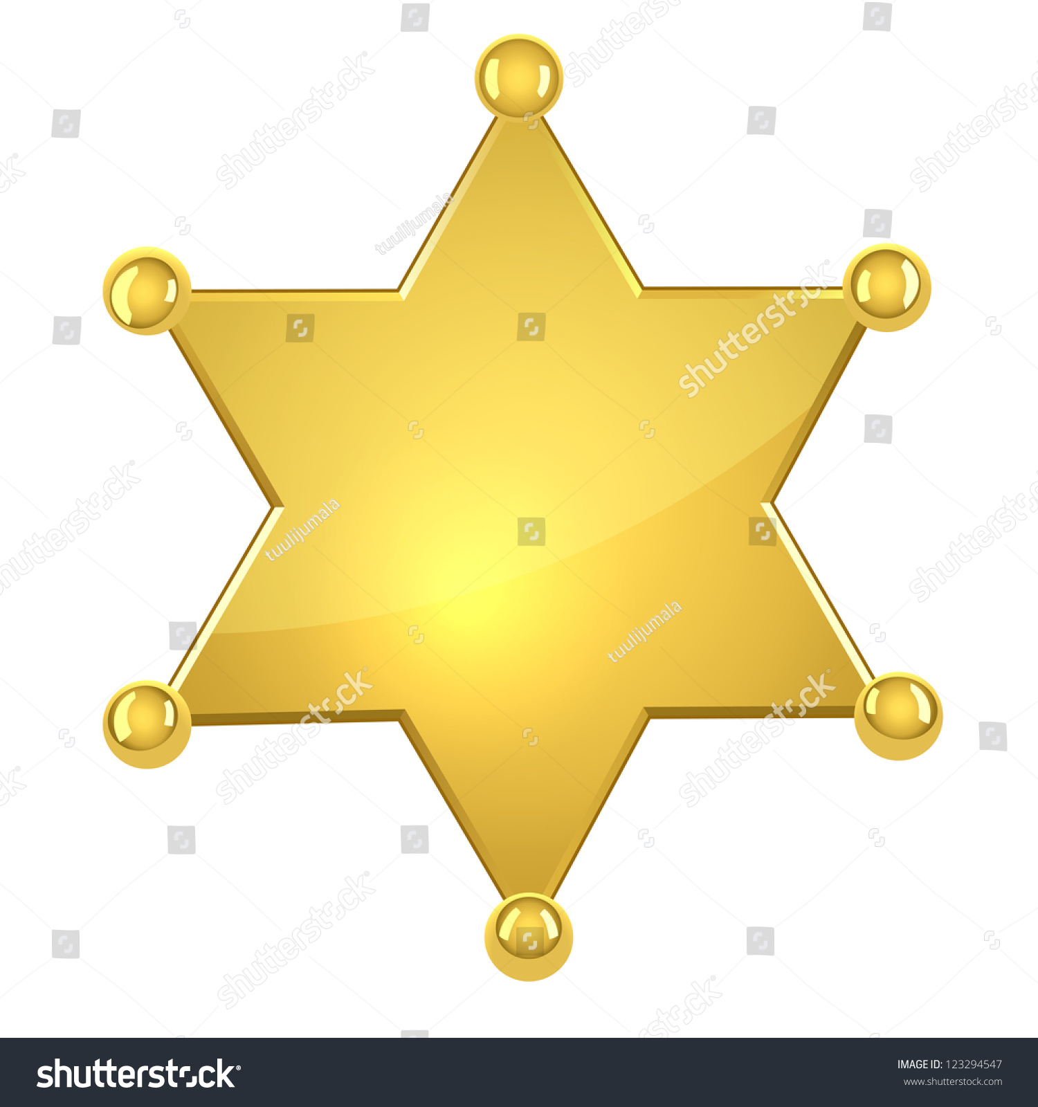 SVG of Blank golden sheriff star isolated on white background. svg