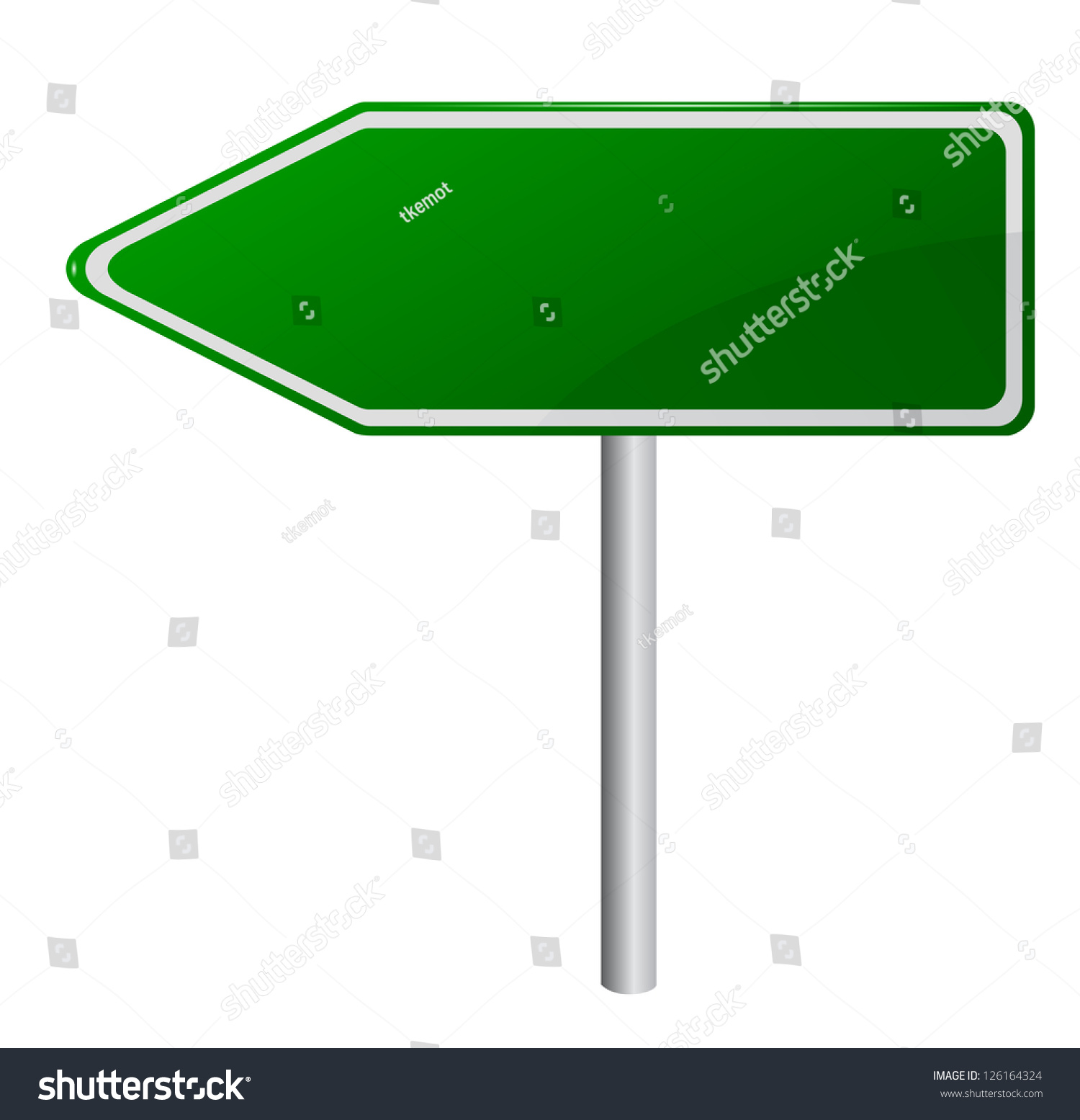 Blank Green Road Sign Stock Vector 126164324 : Shutterstock