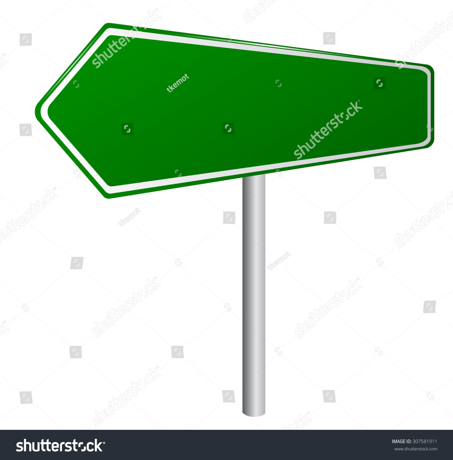 Blank Green Road Sign Blank Destination Stock Vector (Royalty Free ...