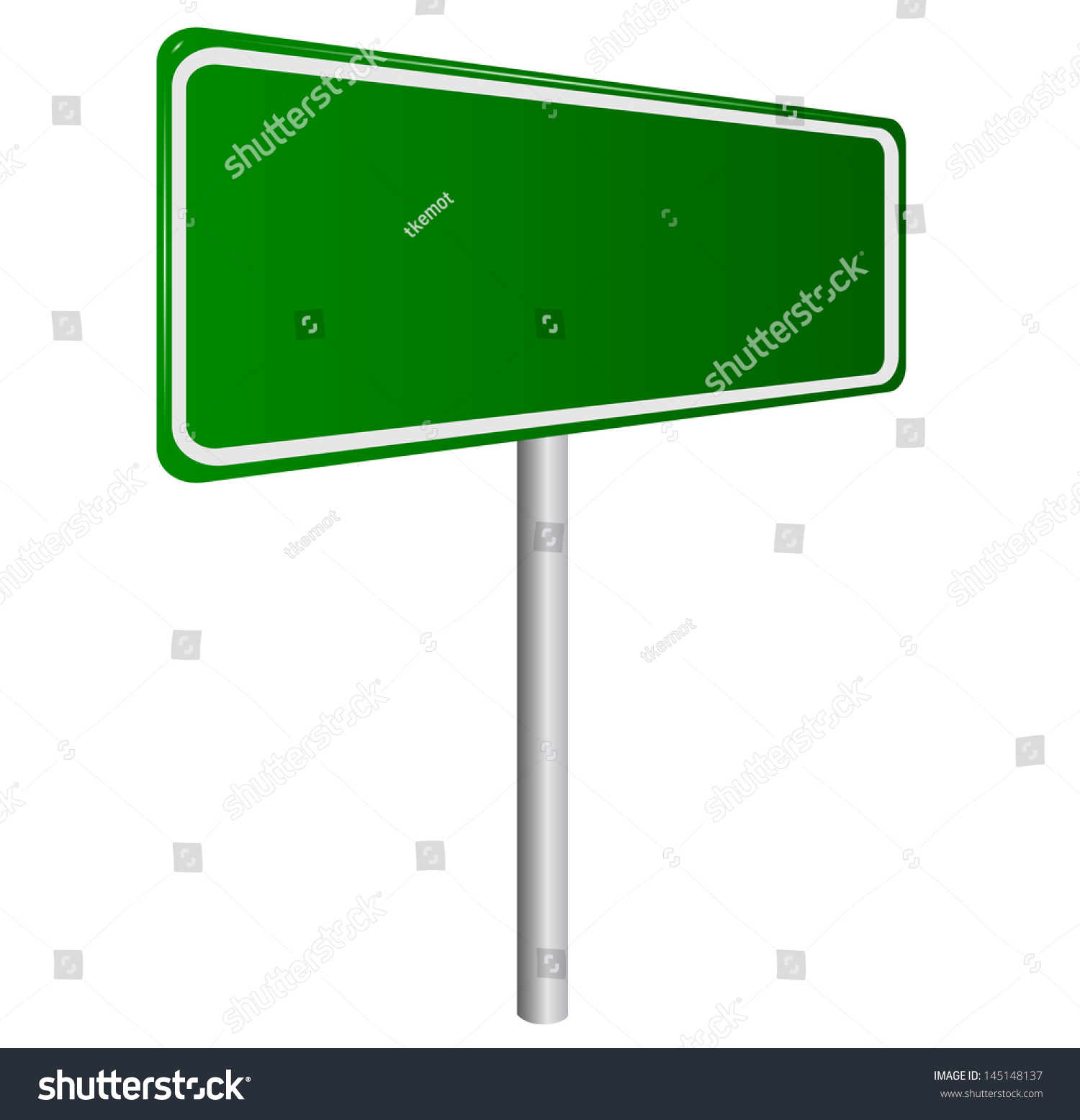 Blank Green Road Sign Isolated On White Stock Vector 145148137 ...