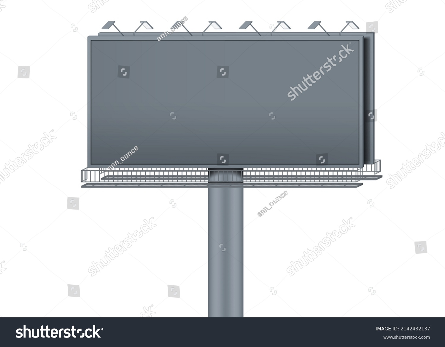Blank Horizontal Billboard Flood Lights Realistic Stock Vector (Royalty ...