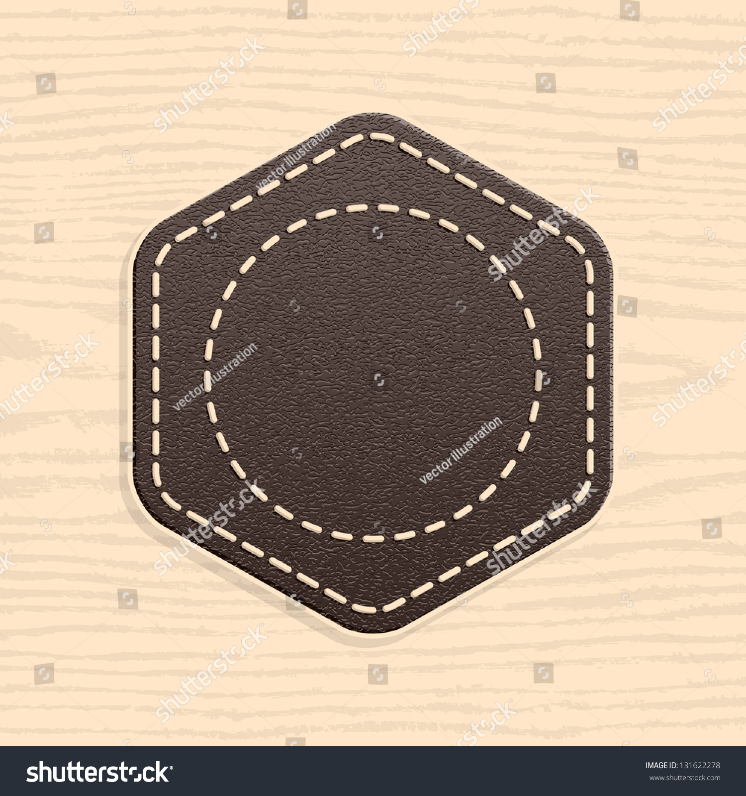 Blank Leather Badge Retro Vintage Style Stock Vector 131622278 ...