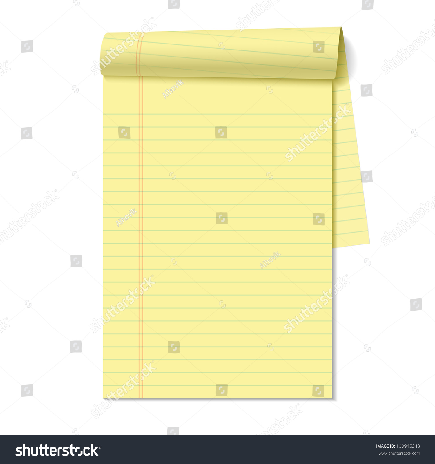 Blank Legal Pad. Vector. - 100945348 : Shutterstock