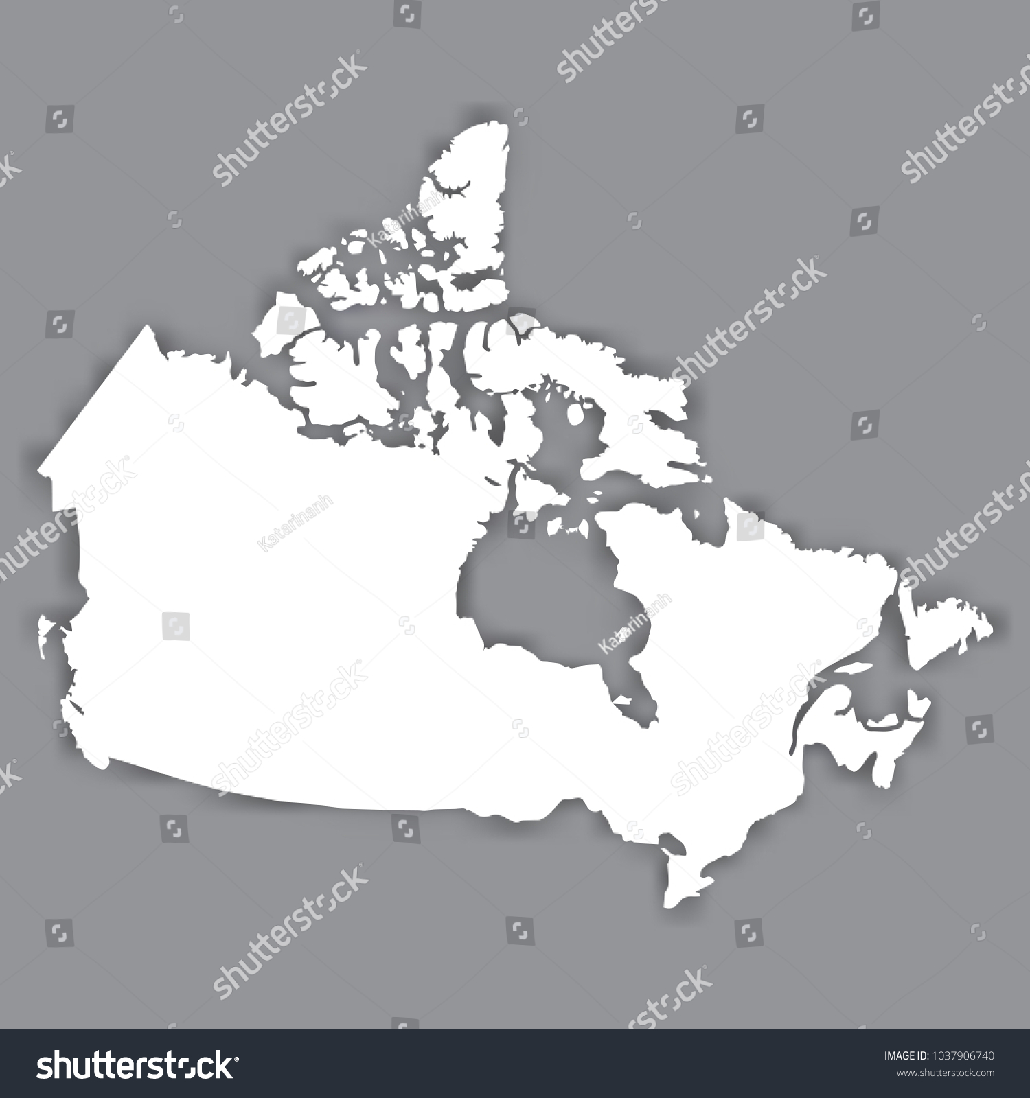 Blank Map Canada Blank White Similar Stock Vector (Royalty Free) 1037906740