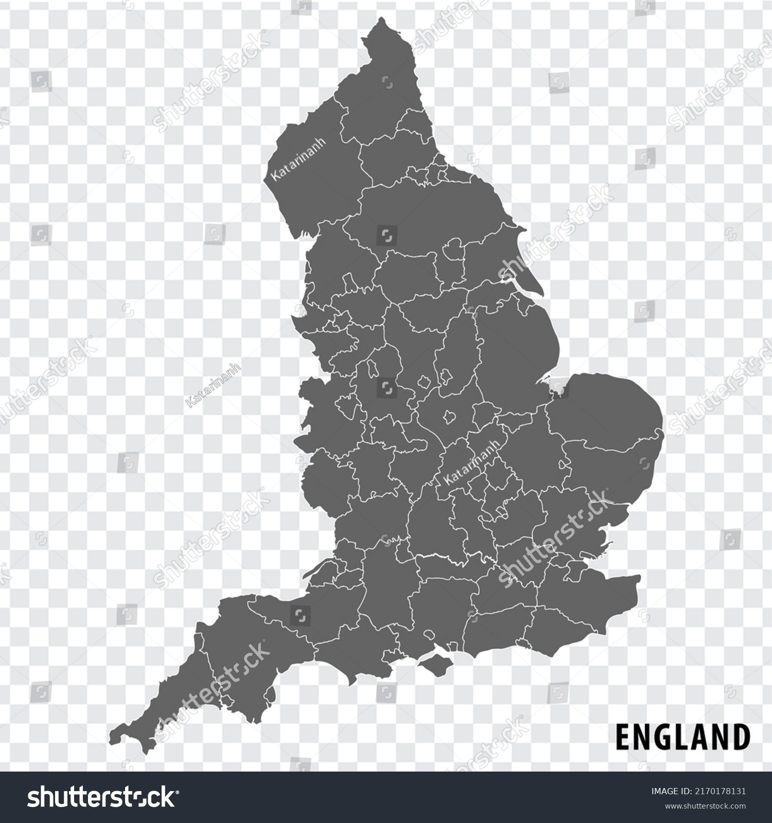 Blank Map England High Quality Map Stock Vector (Royalty Free 