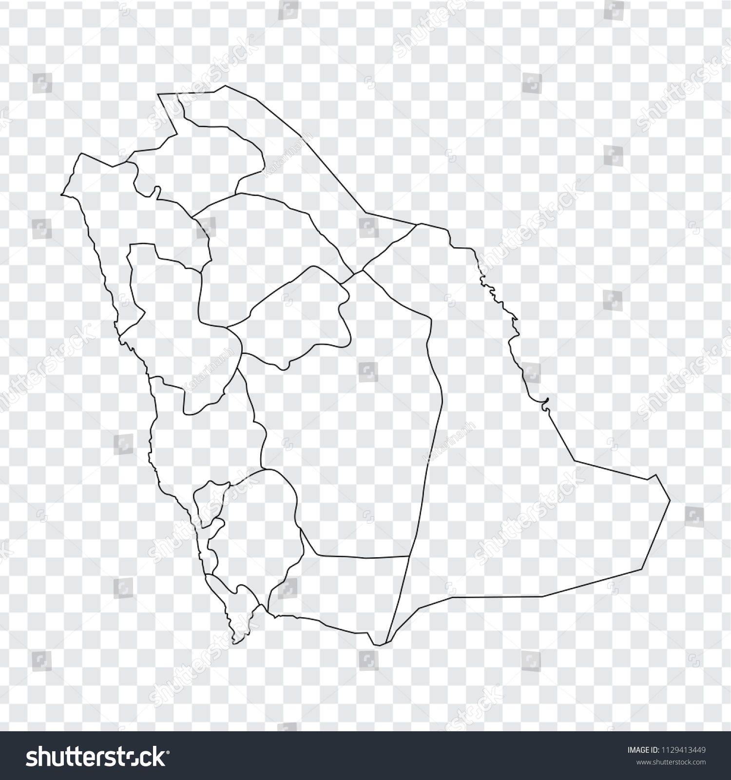 Blank Map Saudi Arabia High Quality Stock Vector (Royalty Free ...