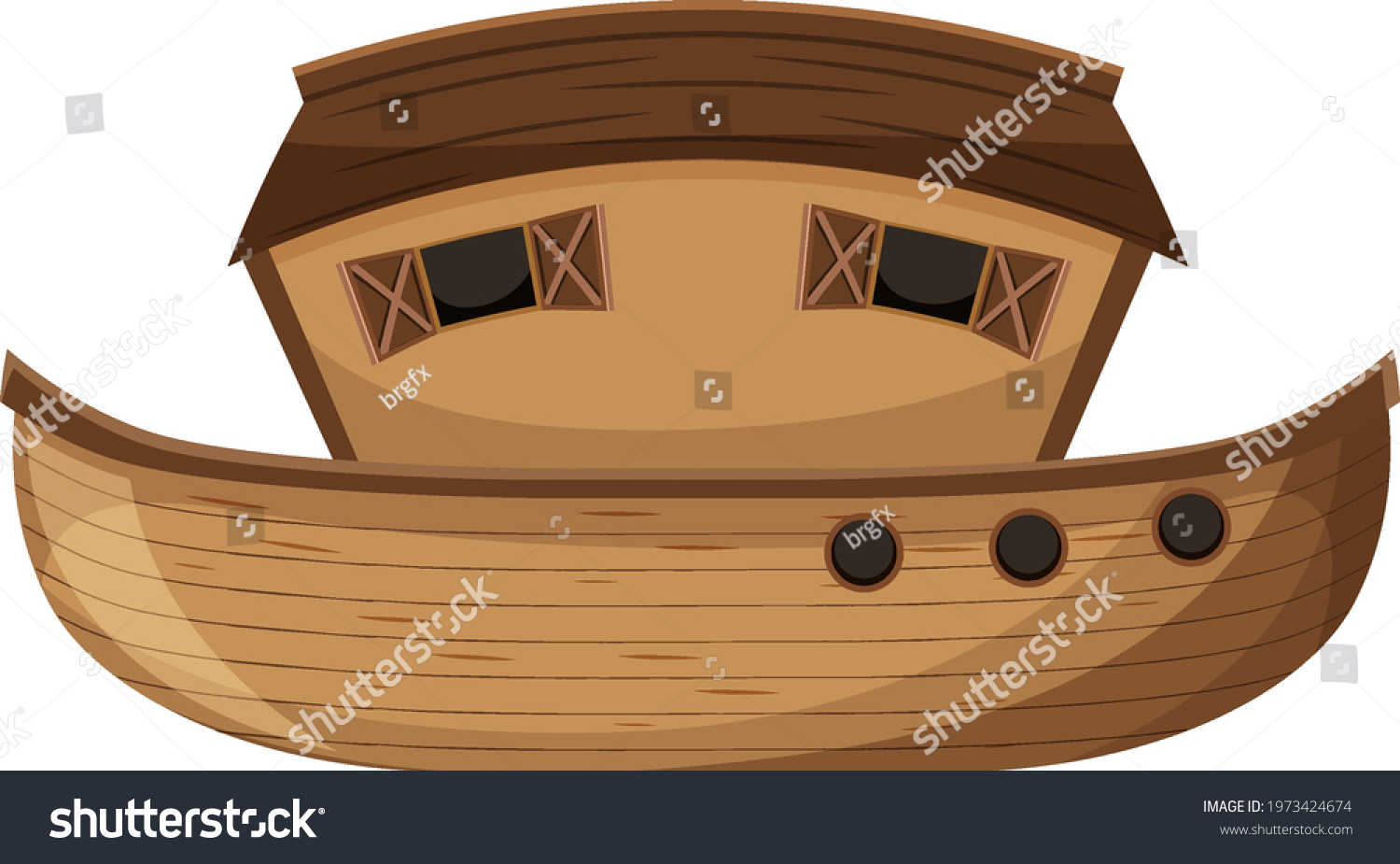 Blank Noahs Ark Cartoon Style Isolated Stock Vector (Royalty Free ...