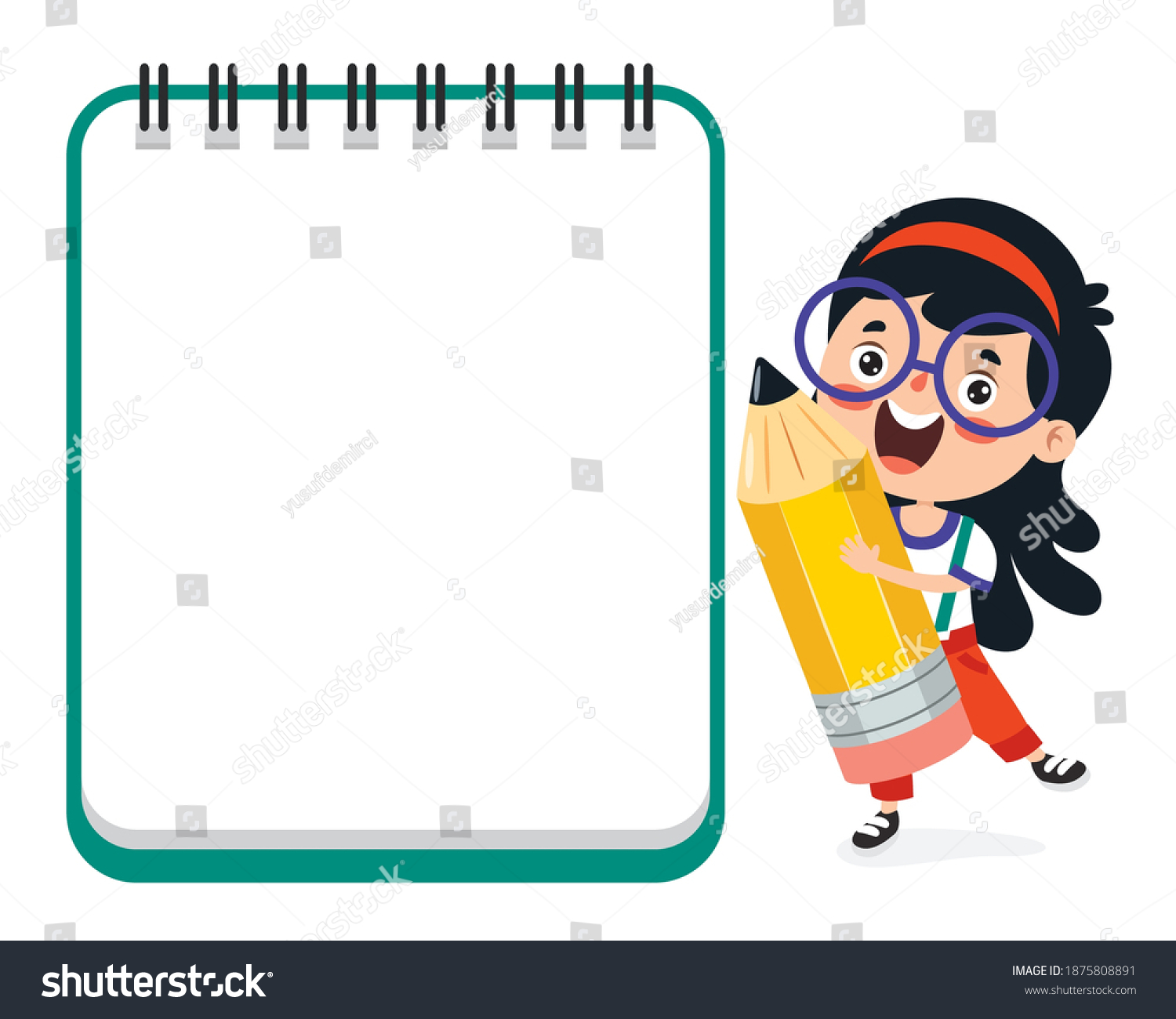 Blank Note Paper Children Education Stock Vector (Royalty Free ...
