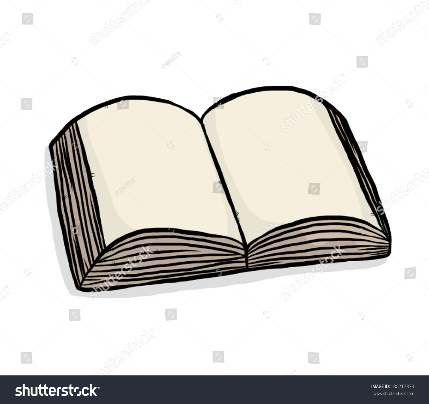 Blank Page Open Book Cartoon Vector Stock Vector 180217373 - Shutterstock