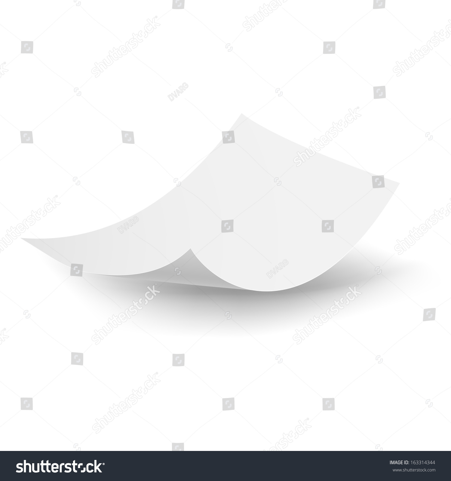 Blank Paper Sheet Falling Down Illustration Stock Vector Royalty Free