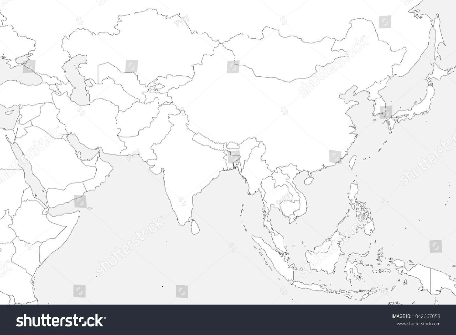 Blank Political Map Of East Asia