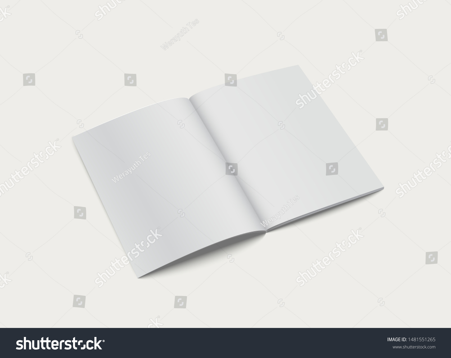 Blank Realistic Book Open Template Mockup Stock Vector (Royalty Free