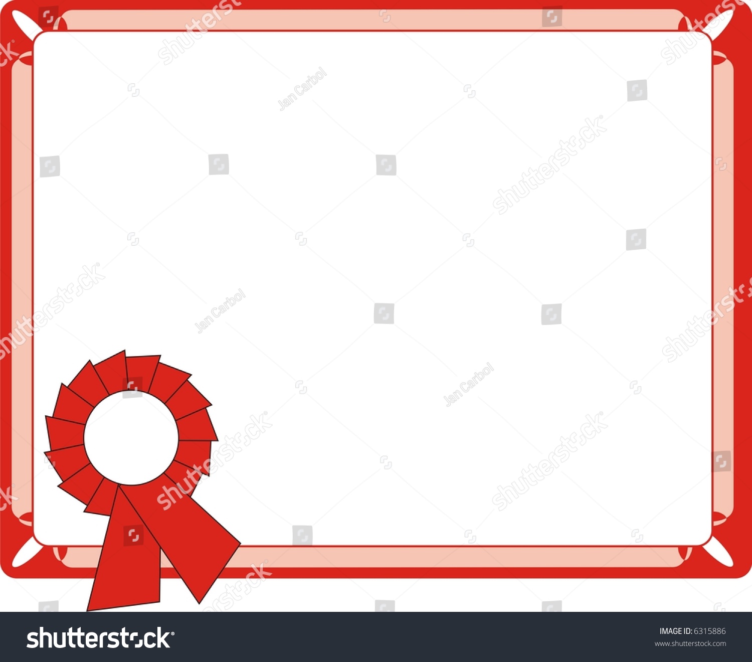 Blank Red Certificate On Letter Format Stock Vector Illustration ...