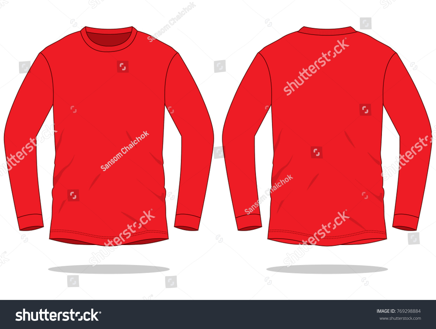 red long t shirt