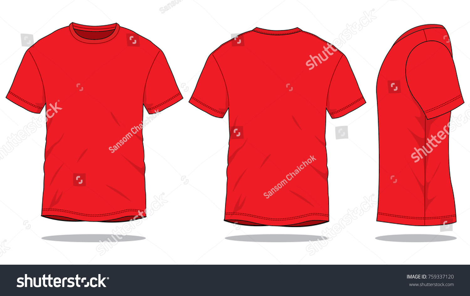 Download Blank Red Tshirt Vector Templatefront Back Stock Vector Royalty Free 759337120