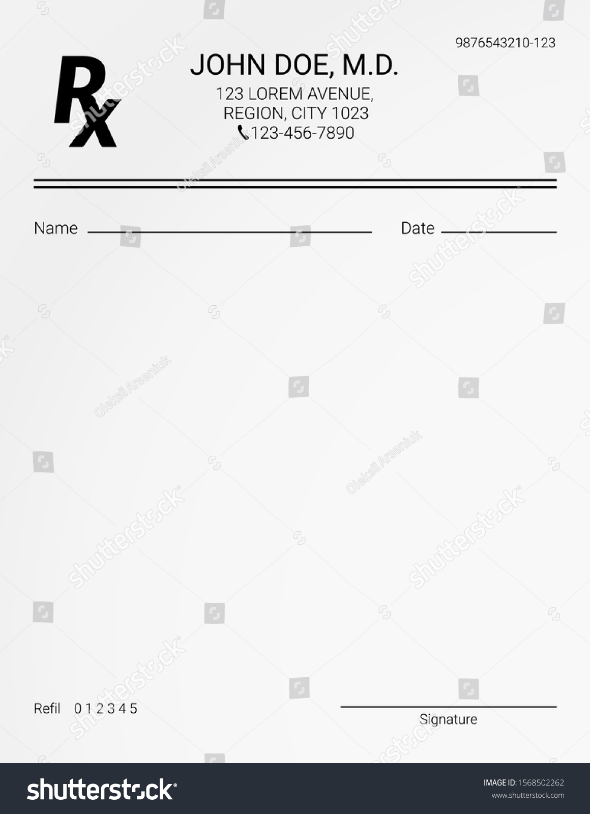 Blank Rx Prescription Form Medical Treatment Stock Vector (royalty Free 