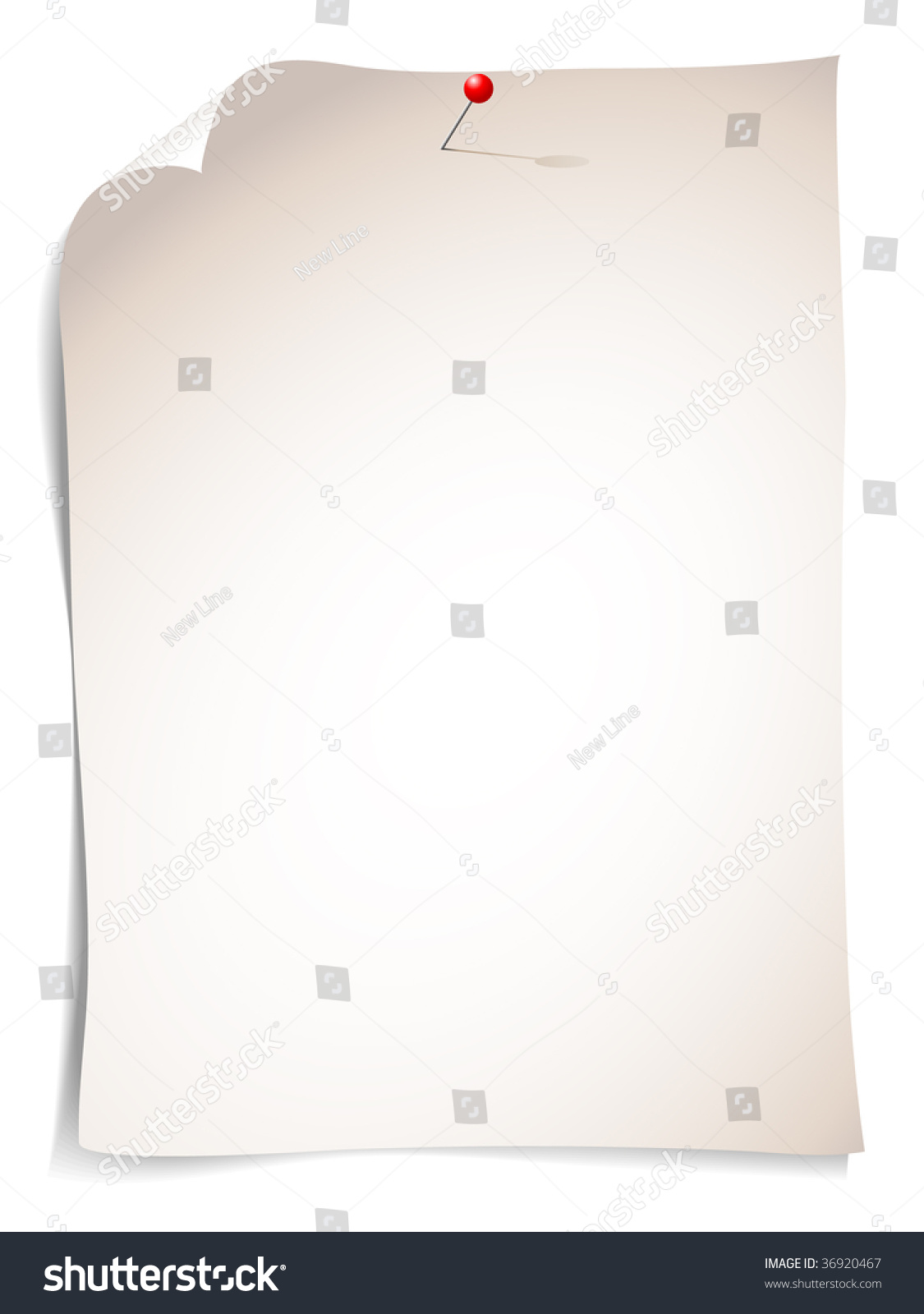 Blank Sheet Pin Vector Illustration Stock Vector 36920467 - Shutterstock