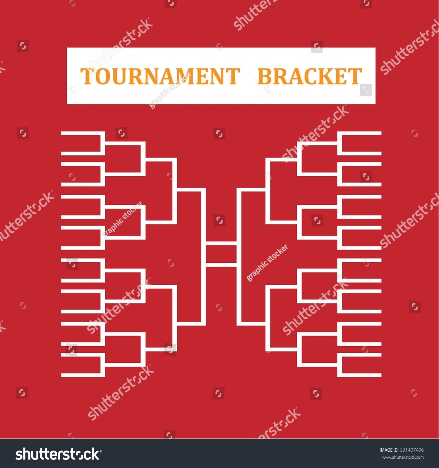 Blank Sport Tournament Bracket On Red Stock Vector (Royalty Free ...