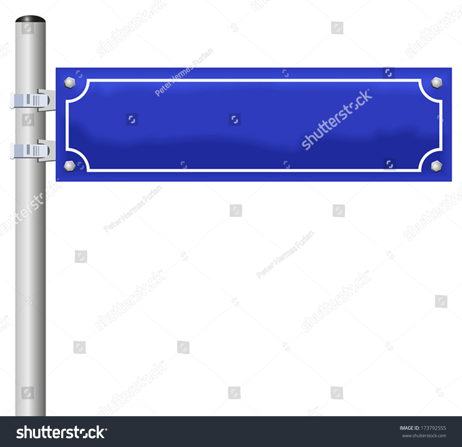 Blank Street Sign, Fixed On A Pole - An Individual Street Name Can Be ...