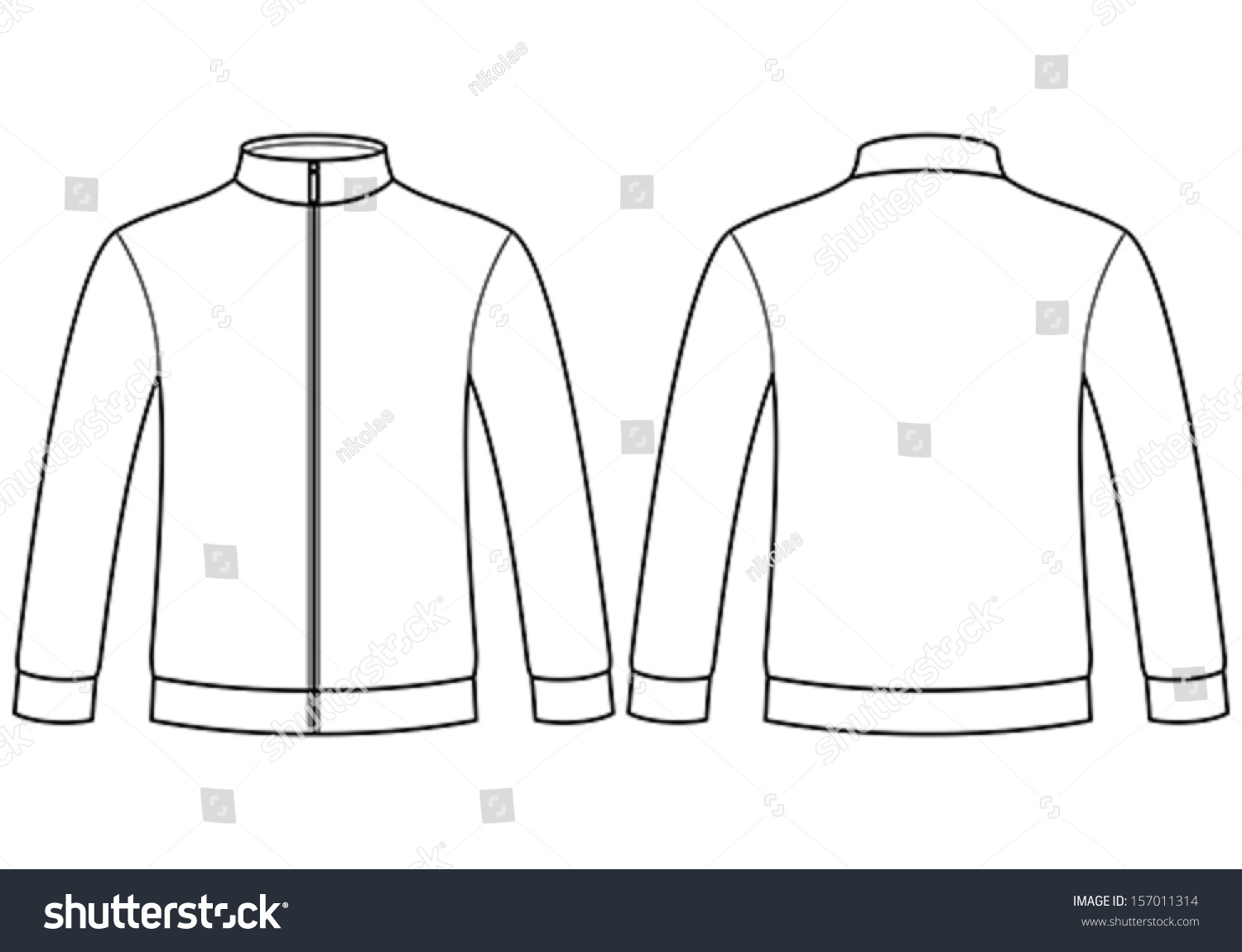 Blank Sweatshirt Template Isolated On White Stock Vector 157011314 ...