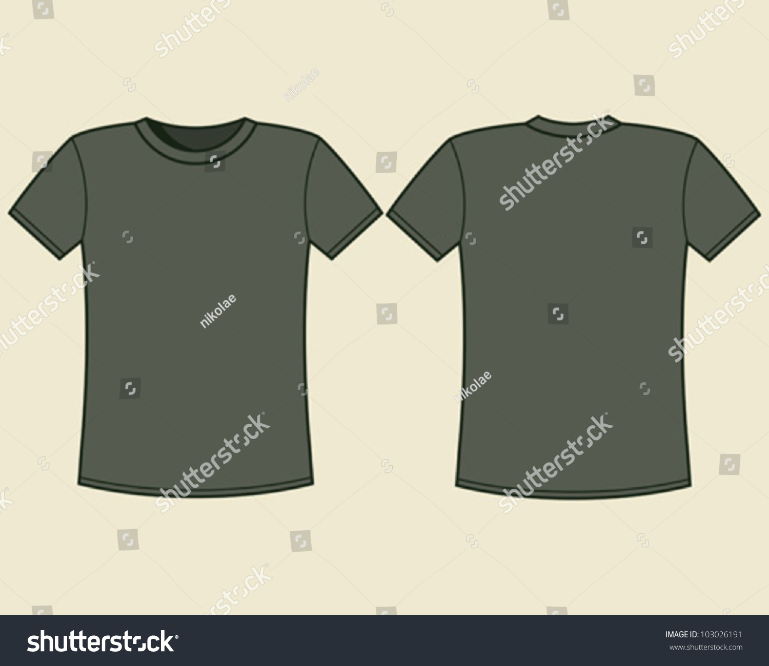 Blank T-Shirt Template Stock Vector Illustration 103026191 : Shutterstock