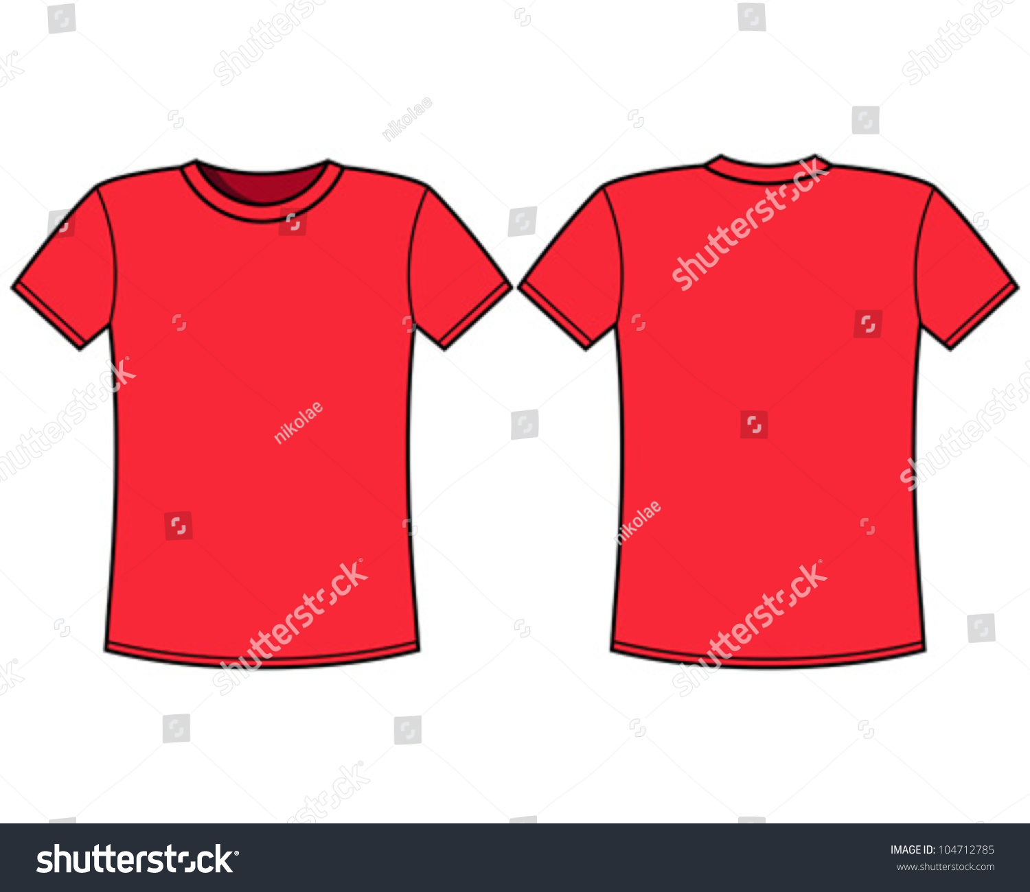 Blank Tshirt Template Front Back Stock Vector (Royalty Free) 104712785