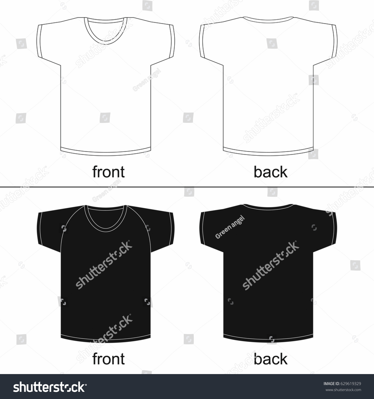 Blank Tshirt Template Front Back Printable Stock Vector (Royalty Pertaining To Printable Blank Tshirt Template