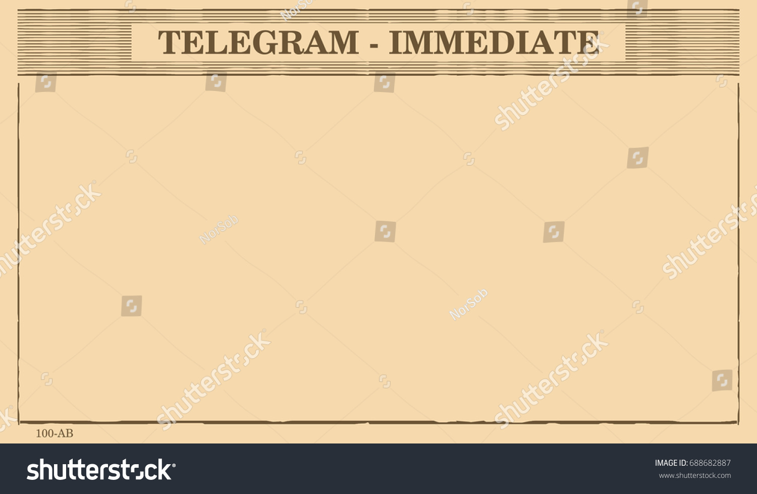 Vektor Stok Blank Telegram Form Flat Vector (Tanpa Royalti) 688682887