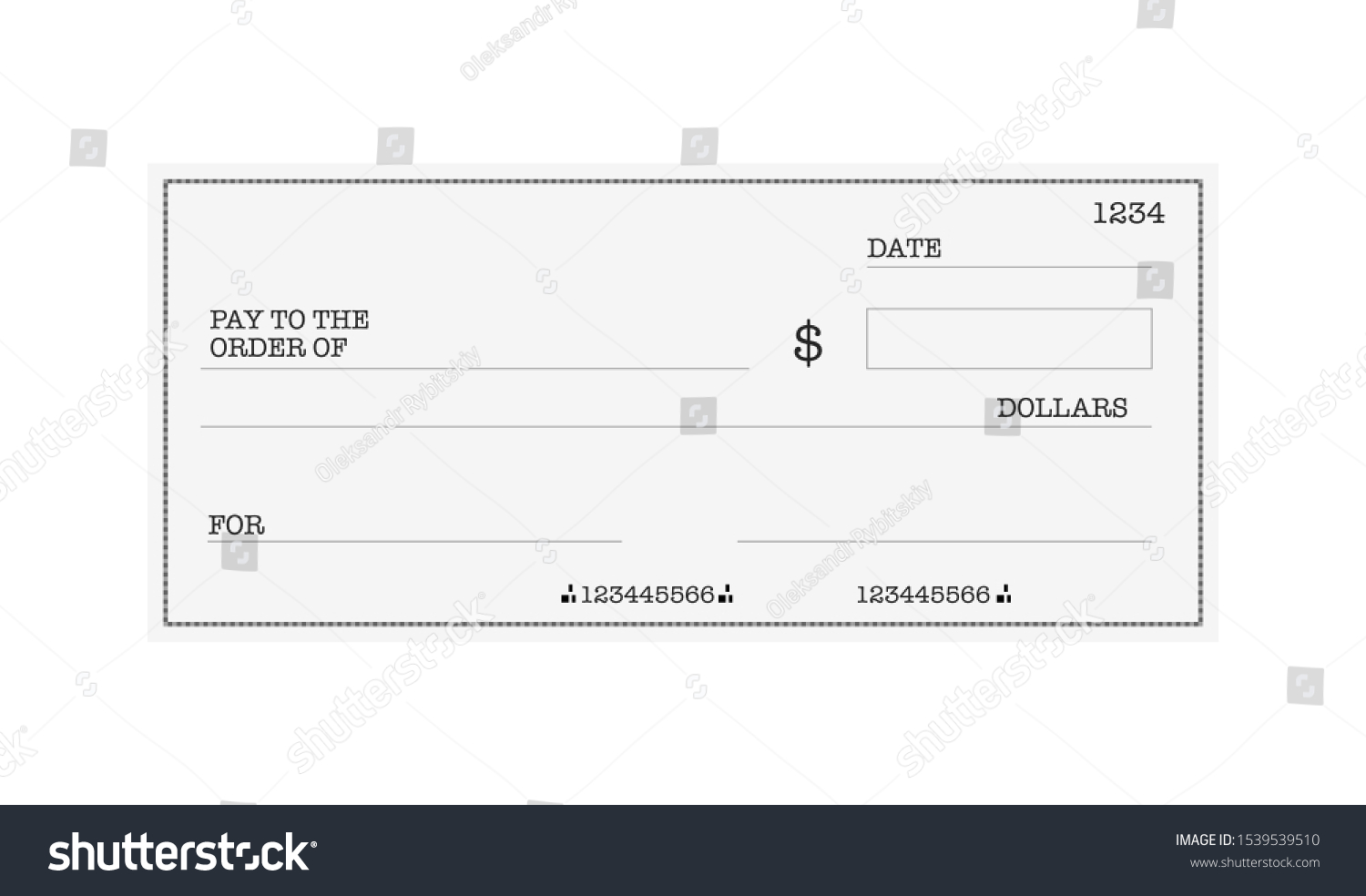 Blank Template Bank Check Checkbook Cheque Stock Vector (Royalty Free ...