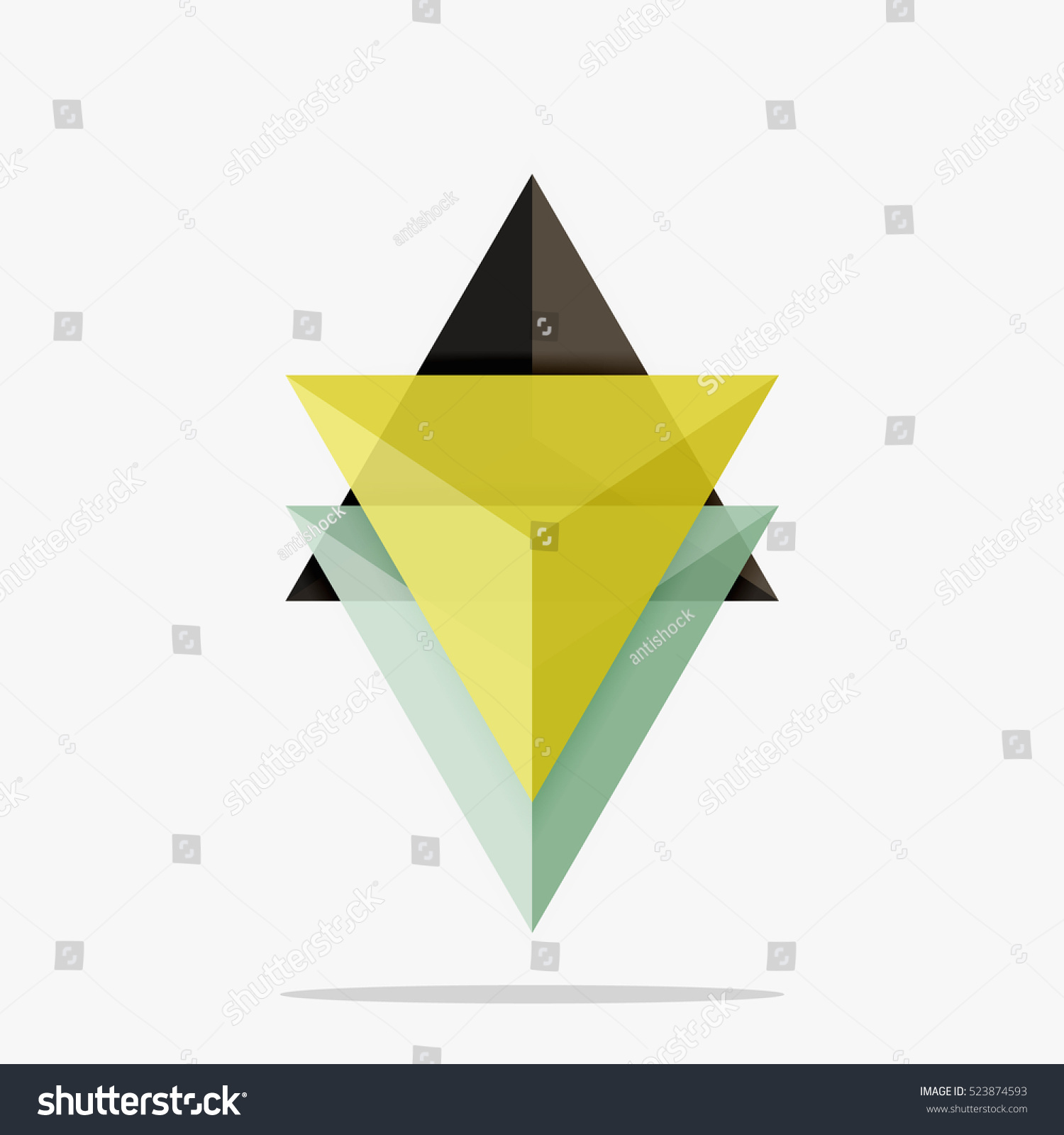 Blank Triangle Layout Business Template Infographic Stock Vector
