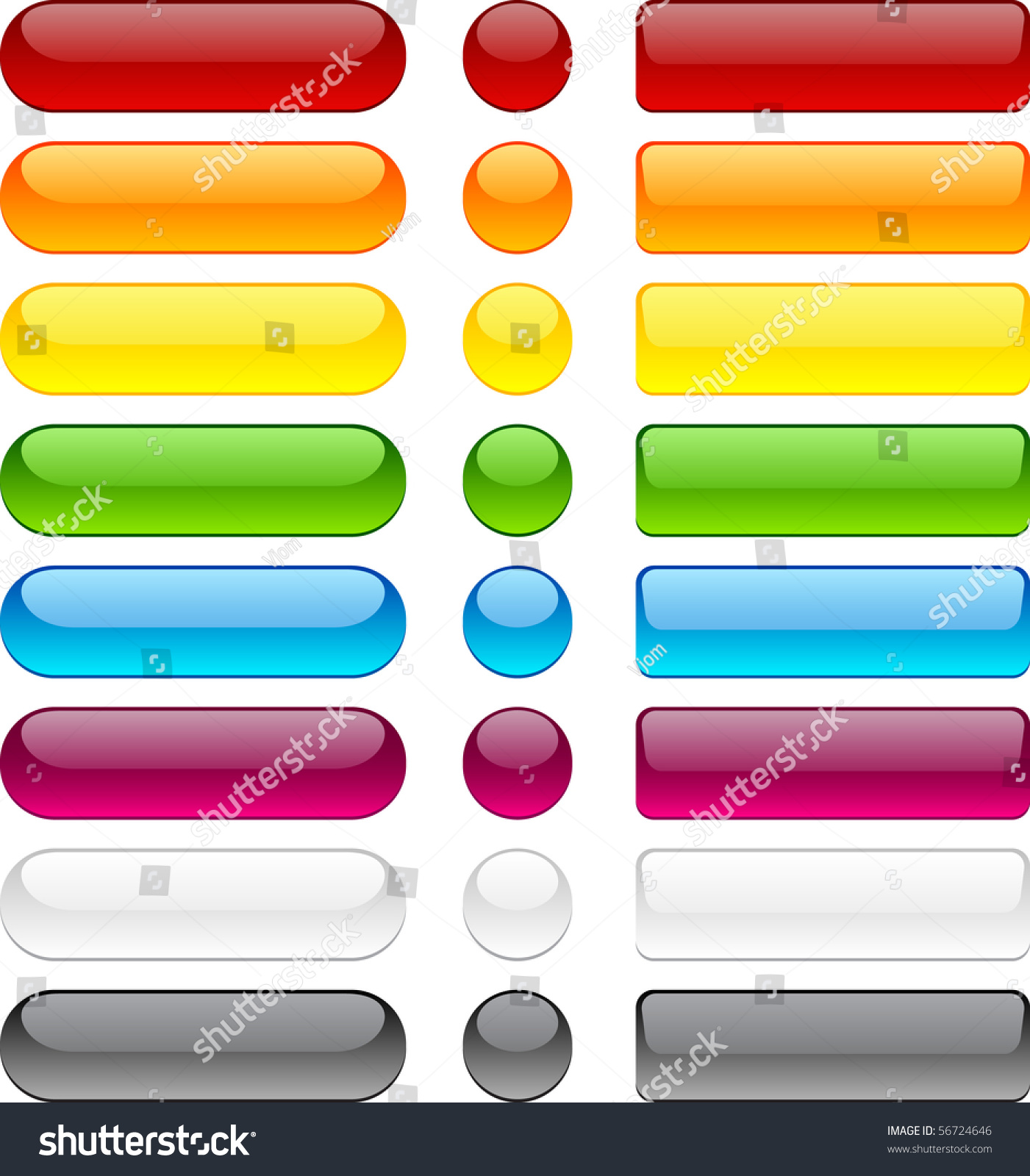 Blank Web Bubble Buttons Vector Stock Vector 56724646 - Shutterstock