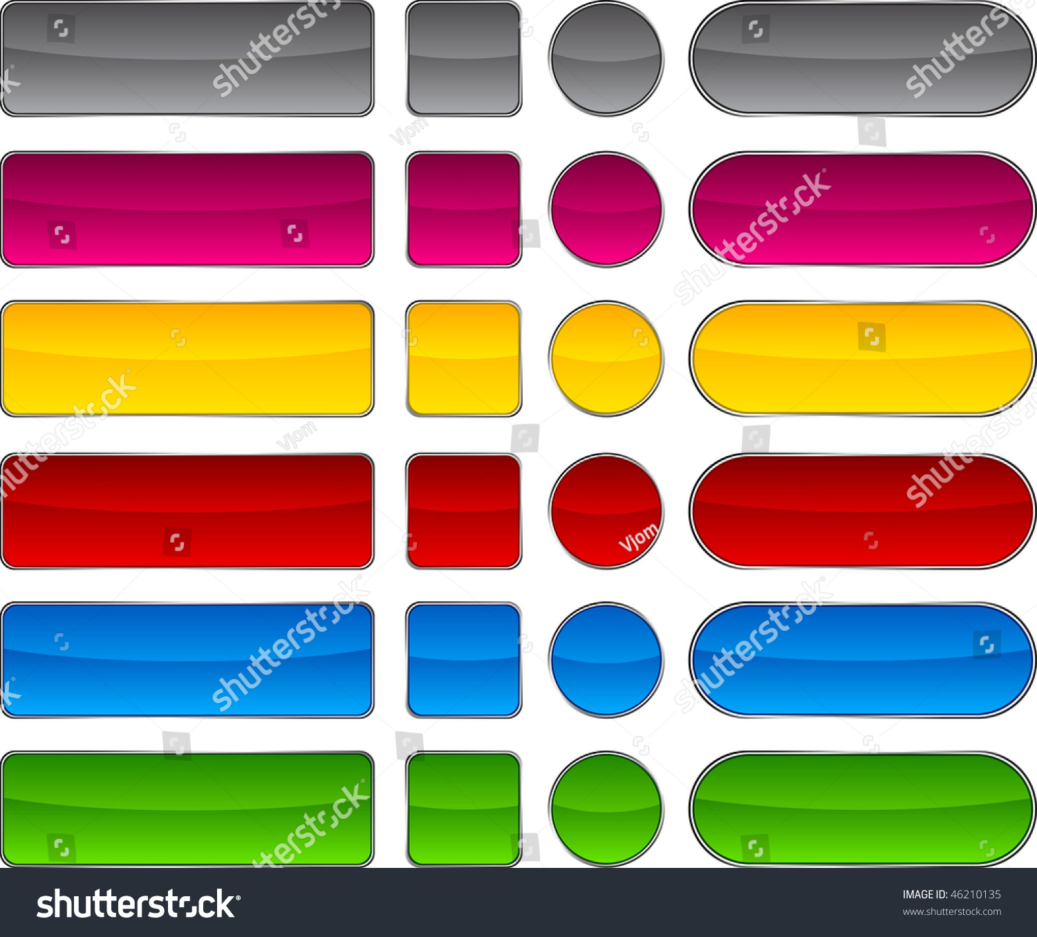 Blank Web Buttons Vector Illustration Stock Vector Royalty Free