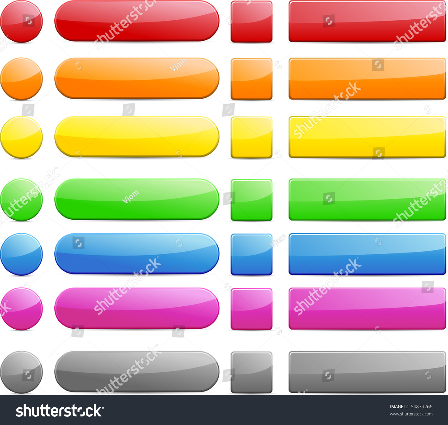 Blank Web Glossy Buttons Vector Stock Vector 54839266 - Shutterstock