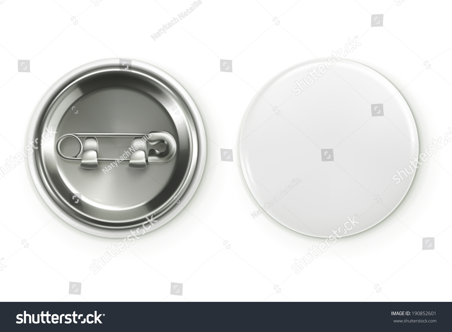 Blank White Badge Vector Realistic Illustration Stock Vector Royalty