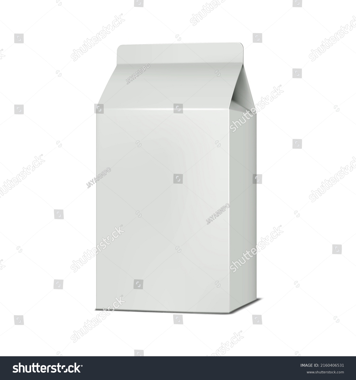 Blank White Gable Top Carton Realistic Stock Vector (Royalty Free ...