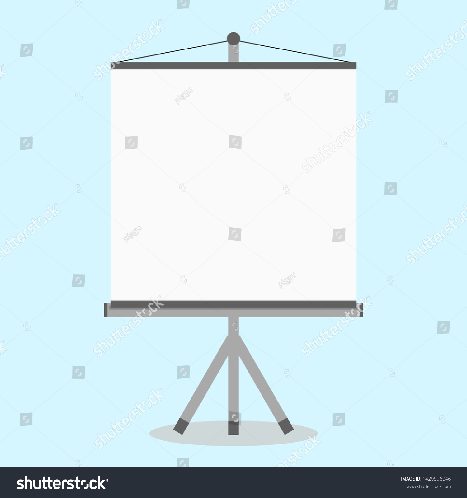 Blank White Projector Screen Stand Isolated Stock Vector (Royalty Free ...