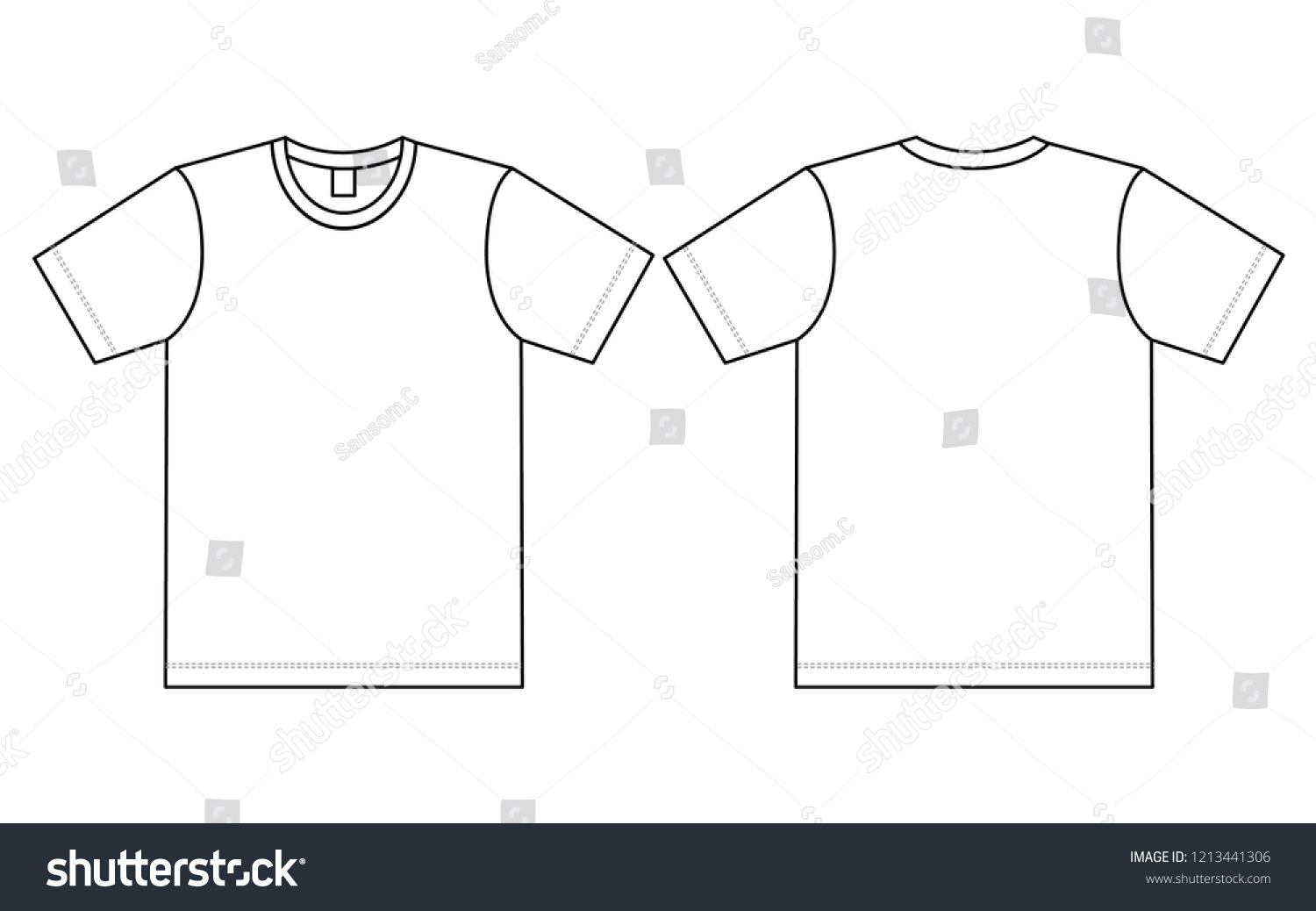 Blank White Short Sleeve Tshirt Label Stock Vector (Royalty Free ...