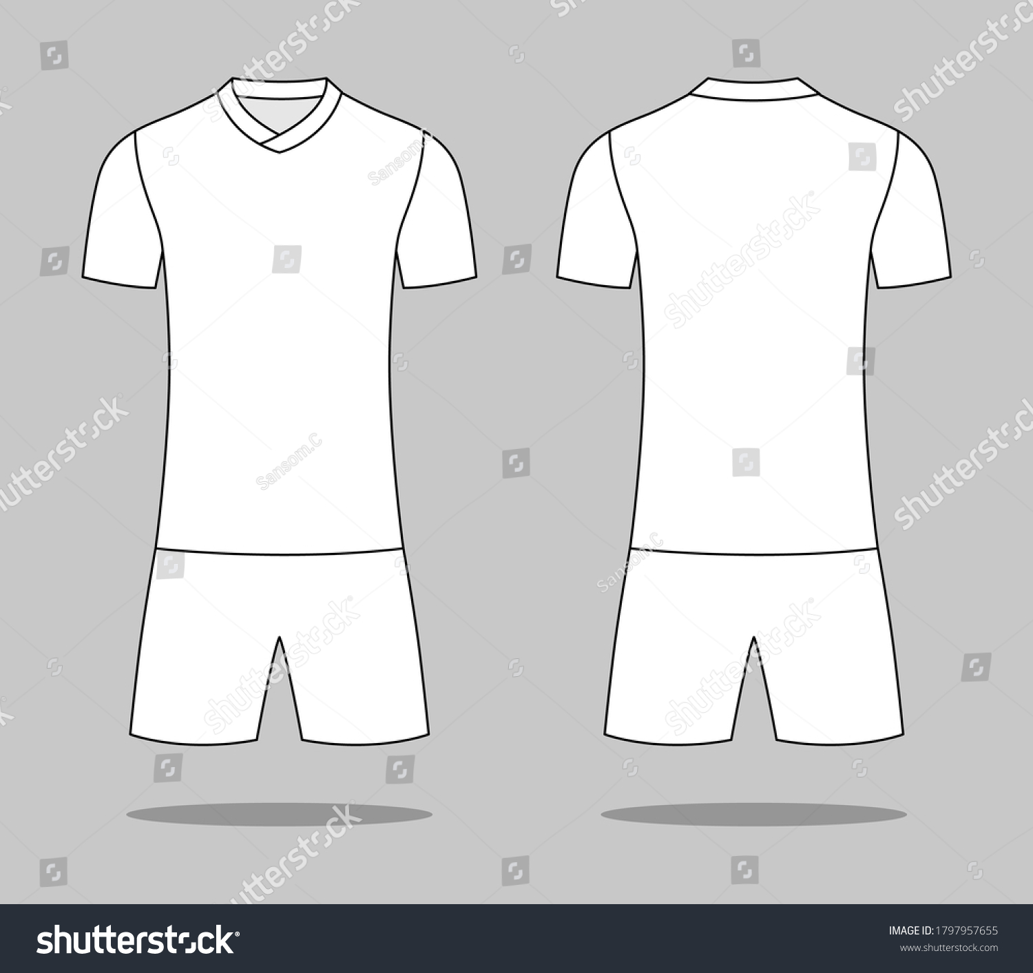 Blank White Soccer Shirt Template On Stock Vector (Royalty Free ...