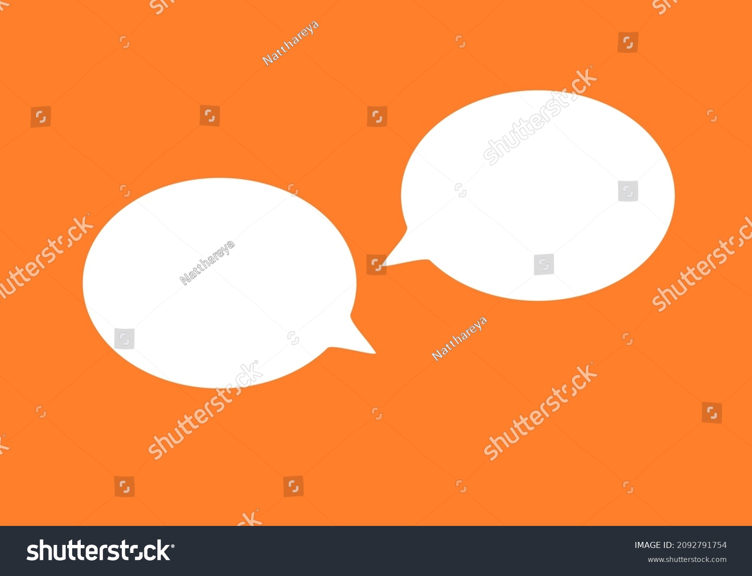 Blank White Speech Bubble Flat Design Stock Vector (Royalty Free