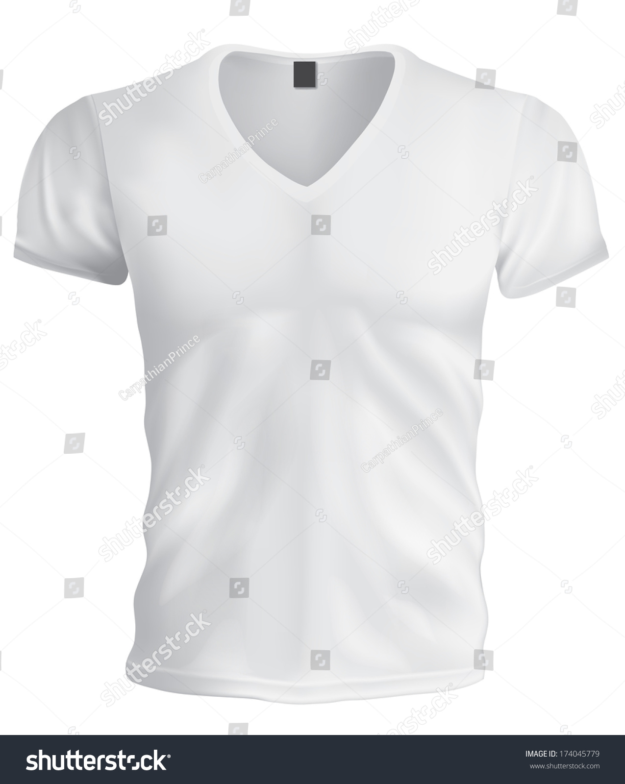 Blank White Vneck Tshirt Template Isolated Stock Vector (Royalty With Regard To Blank V Neck T Shirt Template