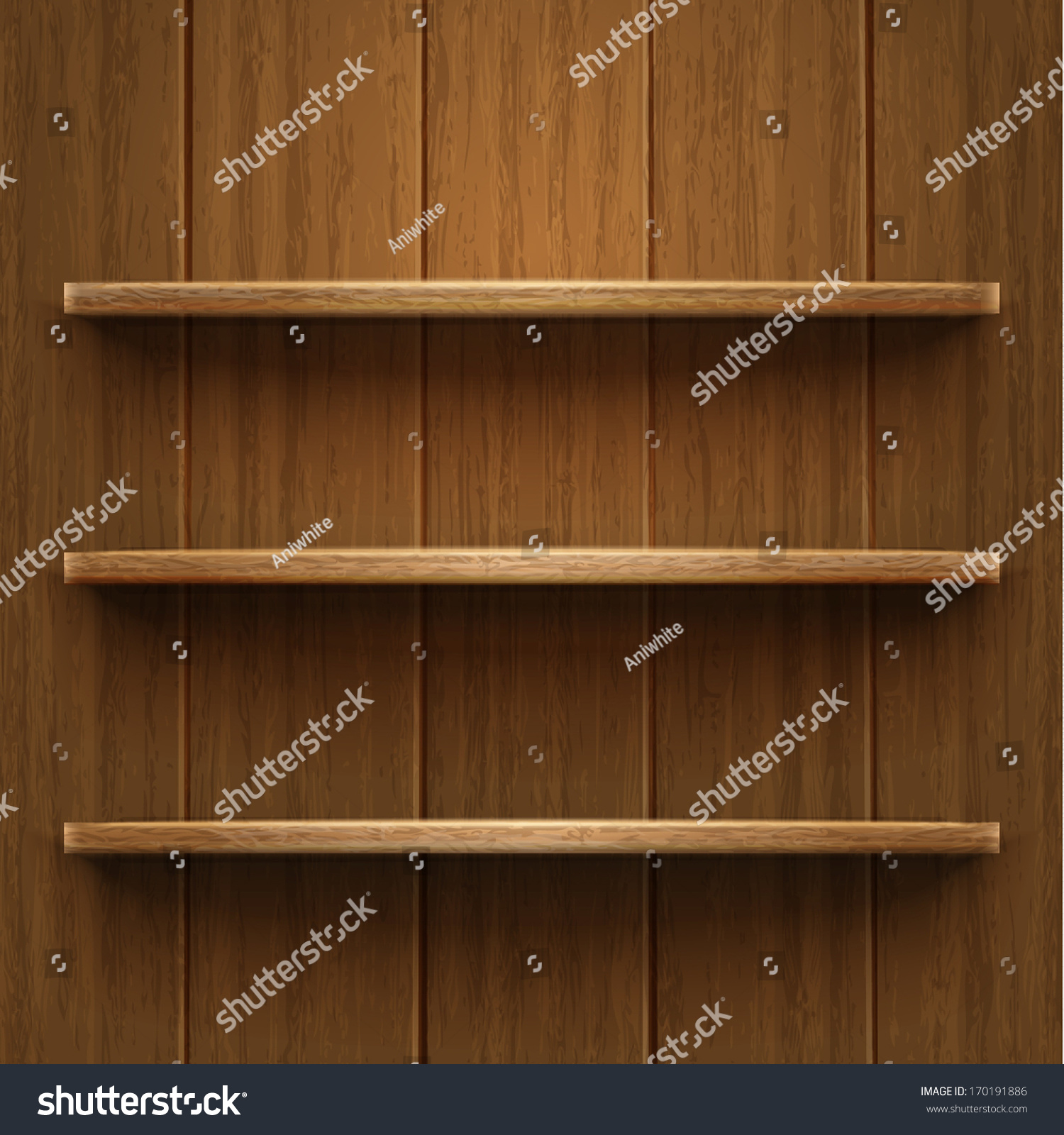 Blank Wooden Bookshelf Vector Illustration Stock Vector (royalty Free 