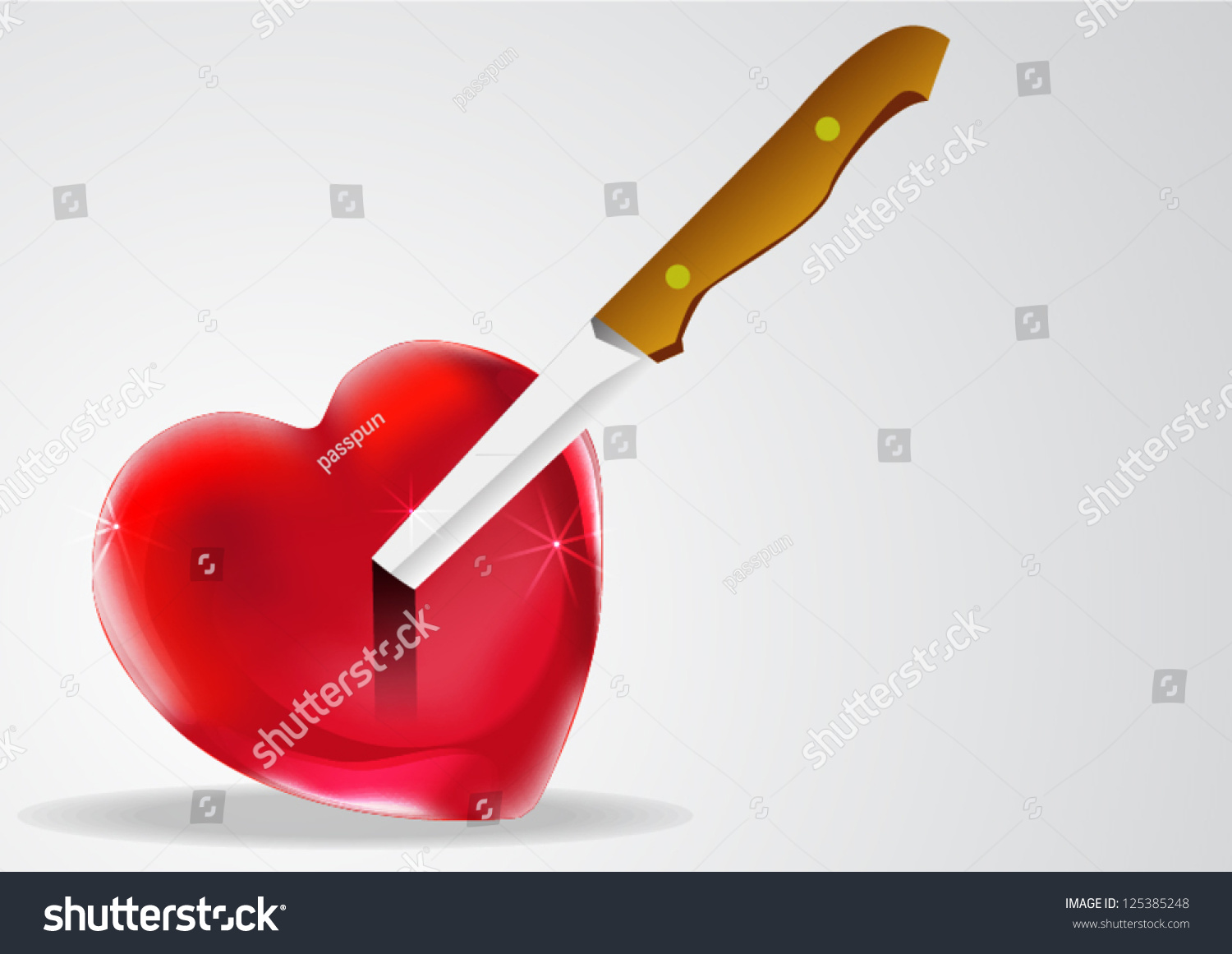 Bleeding Heart Bloody Knife Stock Vector 125385248 - Shutterstock